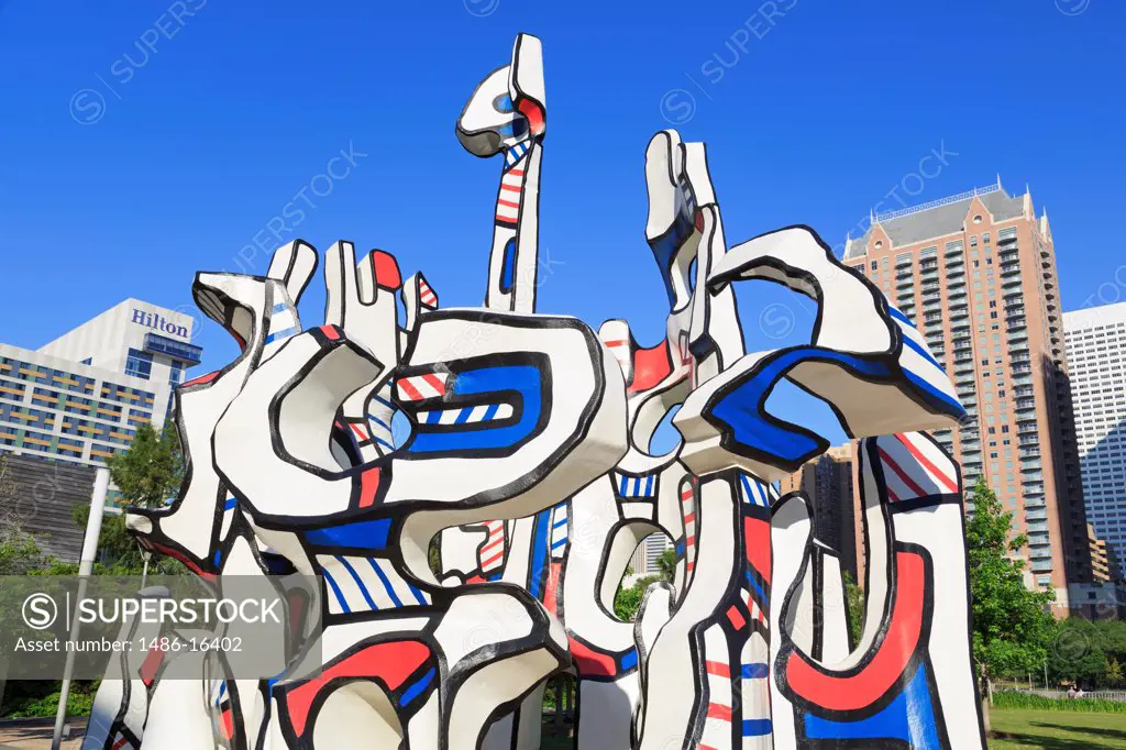 USA, Texas, Houston, Monument Au Fantome by Jean Dubuffet in Discovery Park