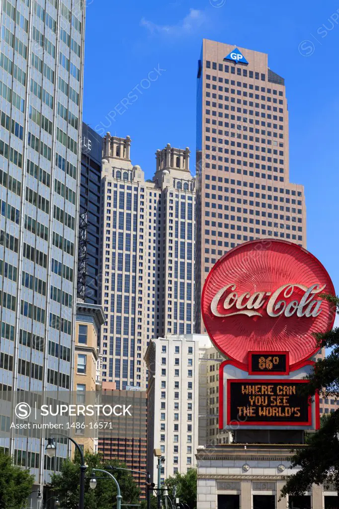 USA, Georgia, Atlanta, Commercial sign on Peachtree Street