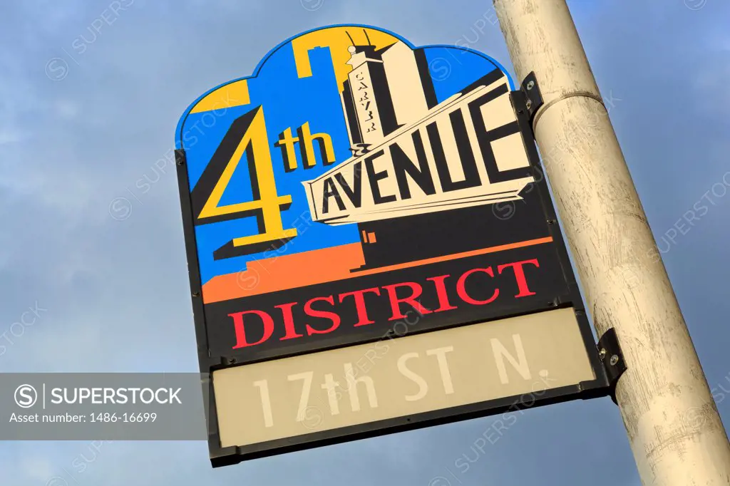 USA, Alabama, Birmingham, Historic 4th Avenue District sign