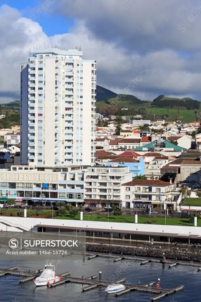 Buildings in a city, Ponta Delgada, Sao Miguel, Azores, Portugal