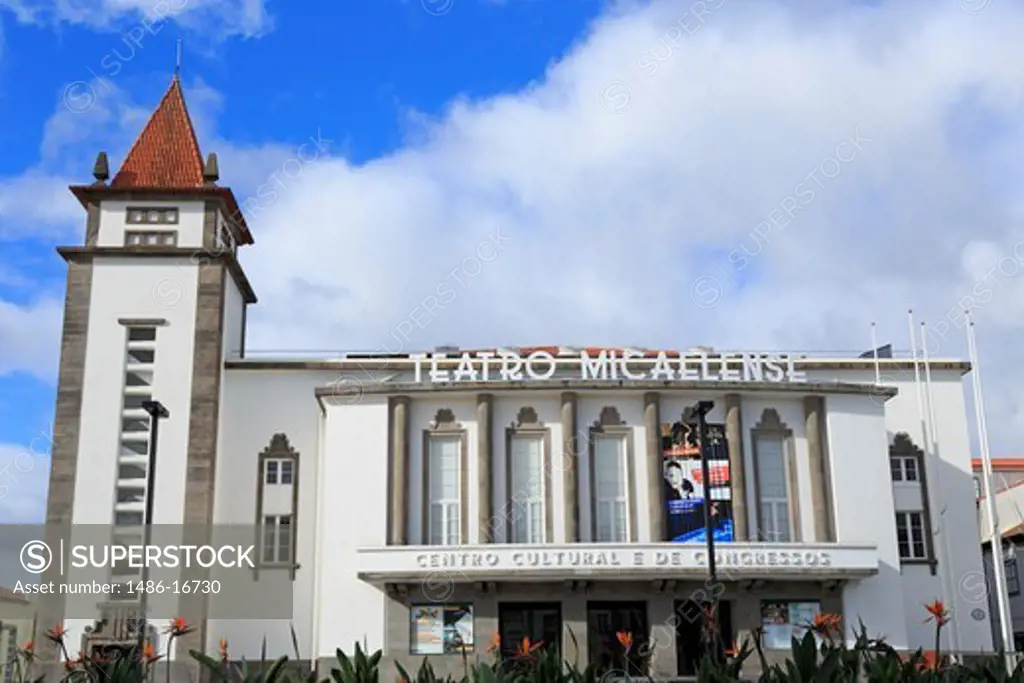 Facade of Cultural and Congress Centre, Ponta Delgada, Sao Miguel, Azores, Portugal