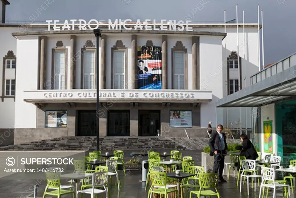 Cafe at Cultural and Congress Centre, Ponta Delgada, Sao Miguel, Azores, Portugal