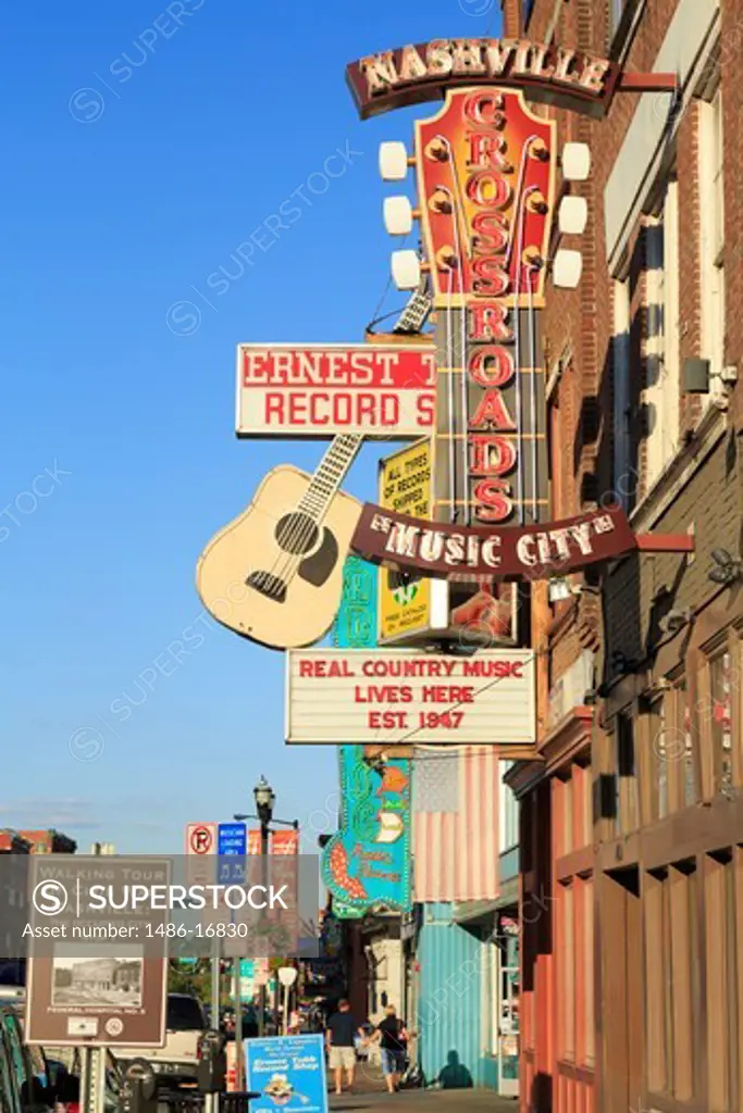 Music store on the Broadway Street, Nashville, Tennessee, USA