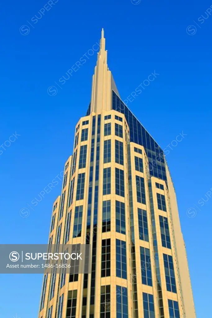 Low angle view of AT&T Building on 333 Commerce Street, Nashville, Tennessee, USA