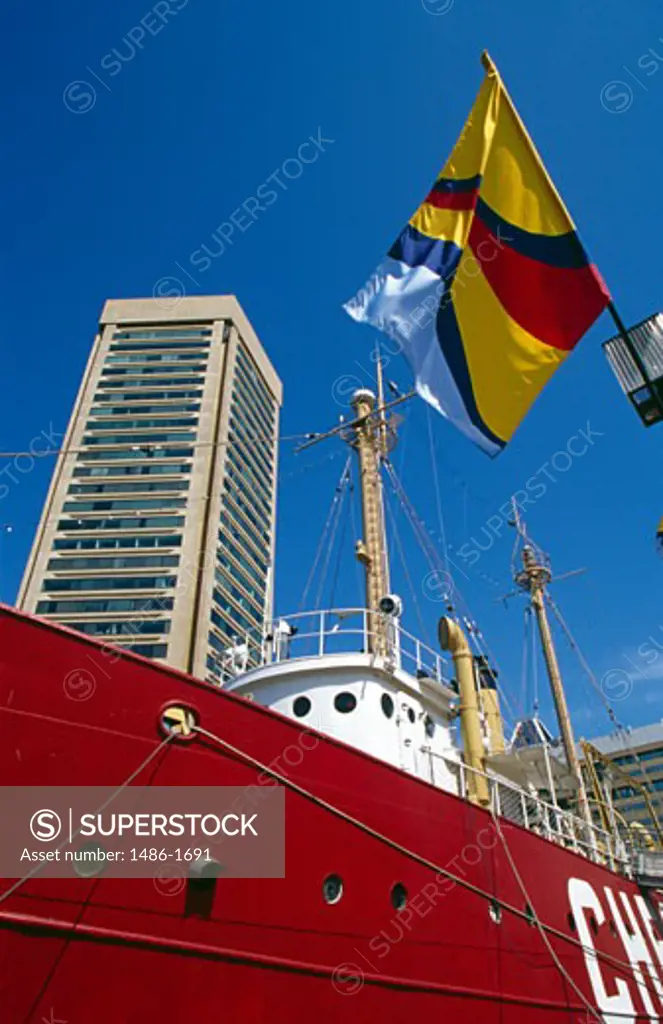 USA, Maryland, Baltimore, Chesapeake Lightship at Maritime Museum