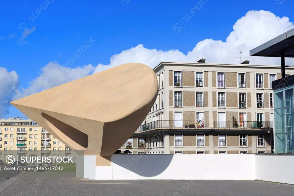 Le Signal sculpture by Henri-Georges Adams outside the Musee Malraux, Le Havre, Normandy, France