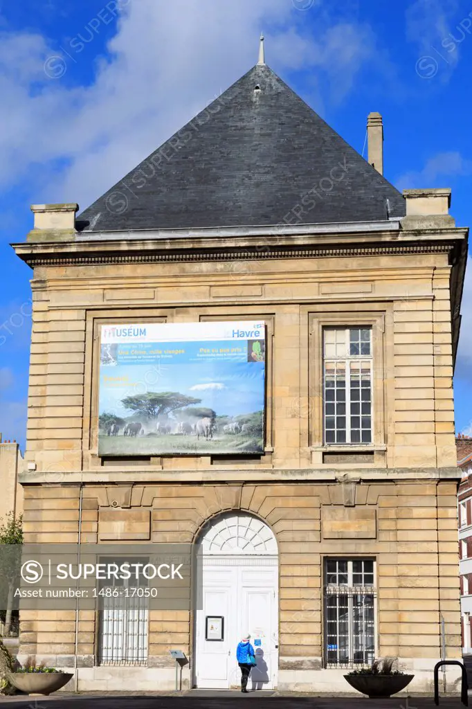 Facade of a museum, Museum of Natural History, Le Havre, Normandy, France