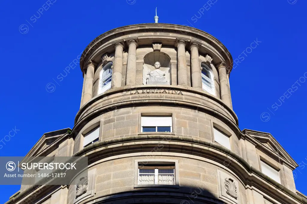 Low angle view of a building on Marques de Valladares Street, Vigo, Galicia, Spain