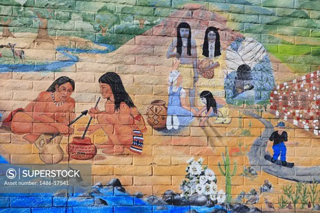 USA, Arizona, Cottonwood, Historical mural