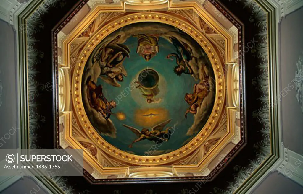USA, Indiana, South Bend, Notre Dame, University of Notre Dame, ceiling fresco