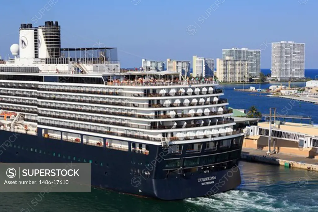 Holland America cruise ship in Port Everglades,Fort Lauderdale,Florida,United States,North America