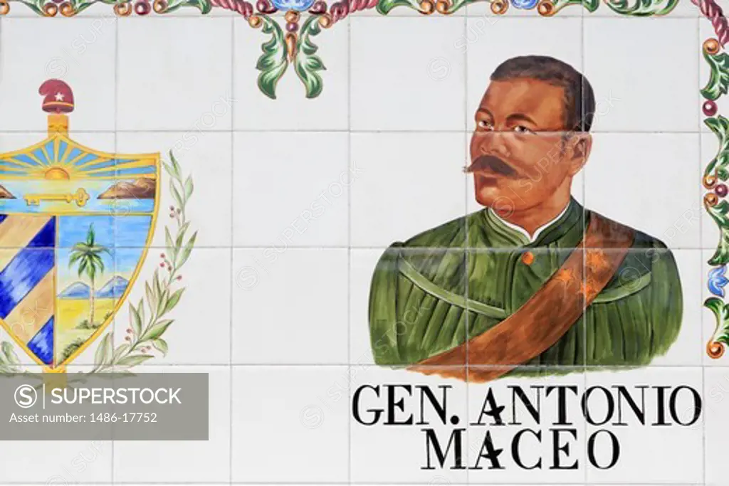 Mural on a wall, Sociedad La Union Marti-Maceo, Ybor City Historic District, Tampa, Florida, USA