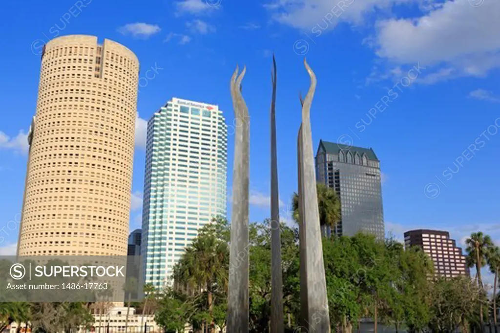 Sticks of Fire sculpture at University of Tampa, Tampa, Florida, USA