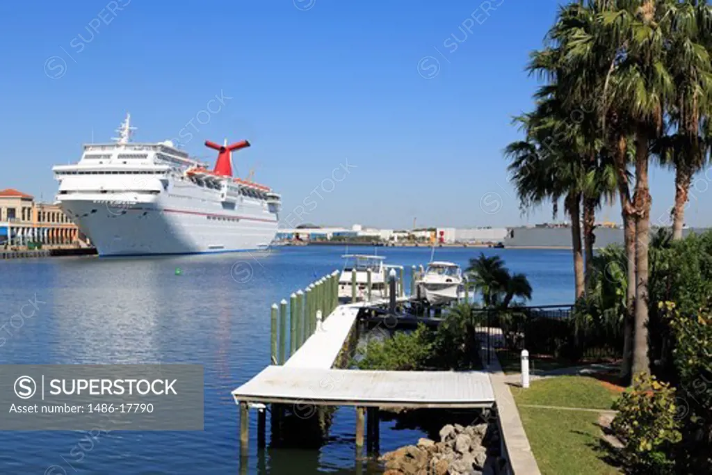 Carnival cruise ship at a port, Tampa, Florida, USA