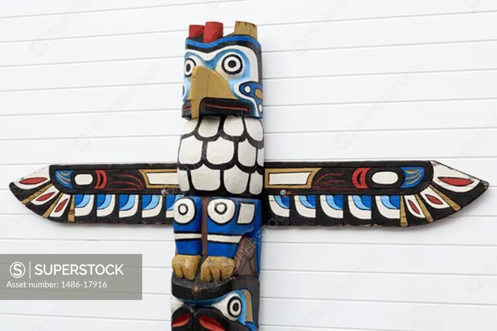 Totem Pole on 5th Avenue, Skagway, Alaska, USA