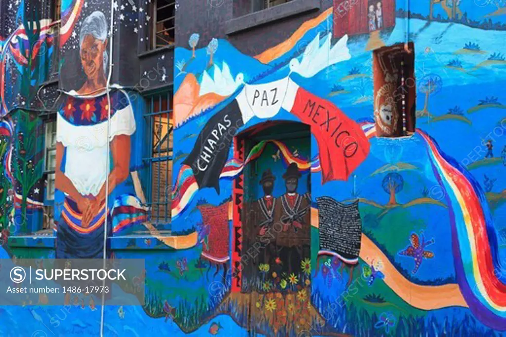 USA, California, San Francisco, Mural by Tricia Tripp on Jack Kerouac Lane in Chinatown