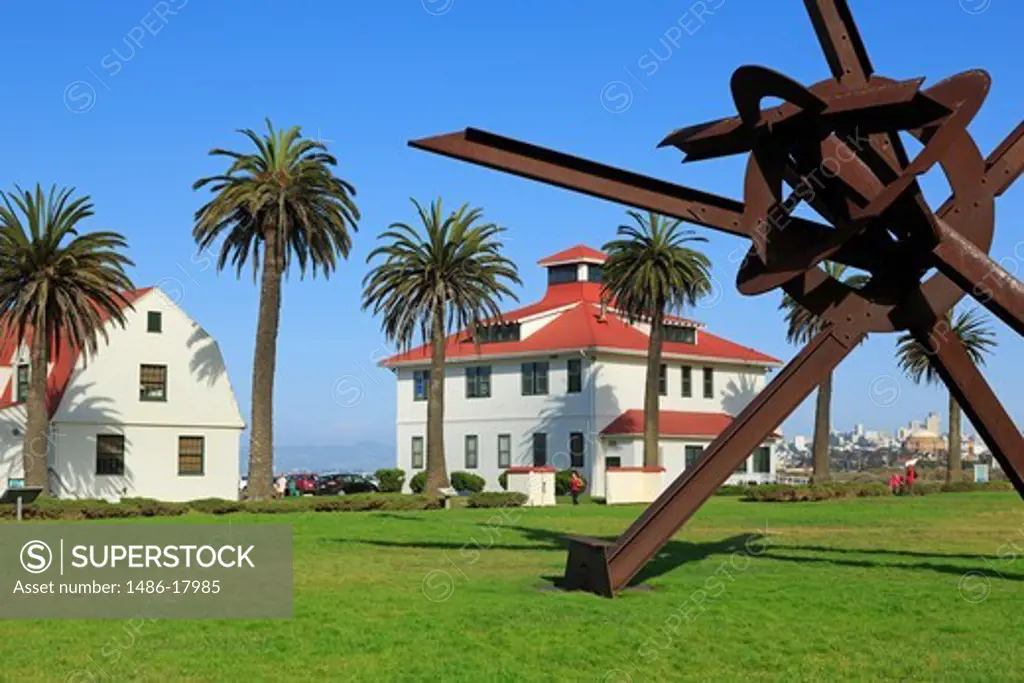 USA, California, San Francisco, Crissy Field, Sculpture by Mark di Suvero in Golden Gate National Recreation Area