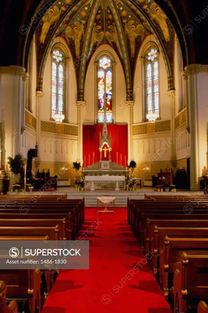Interiors of St. John's Church, Indianapolis, Indiana, USA