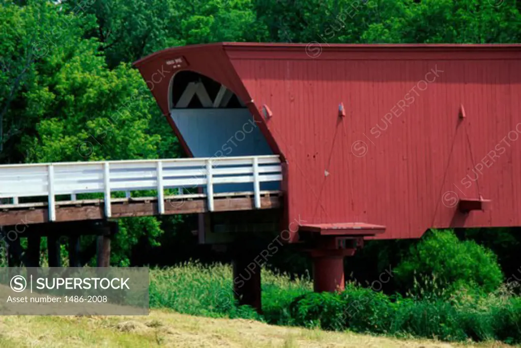 Entrance of a covered bridge, Hogback Covered Bridge, Winterset, Iowa, USA