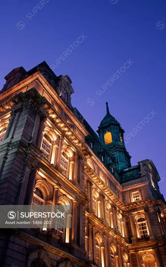 Low angle view of a government building, Montreal City Hall, Montreal, Quebec, Canada