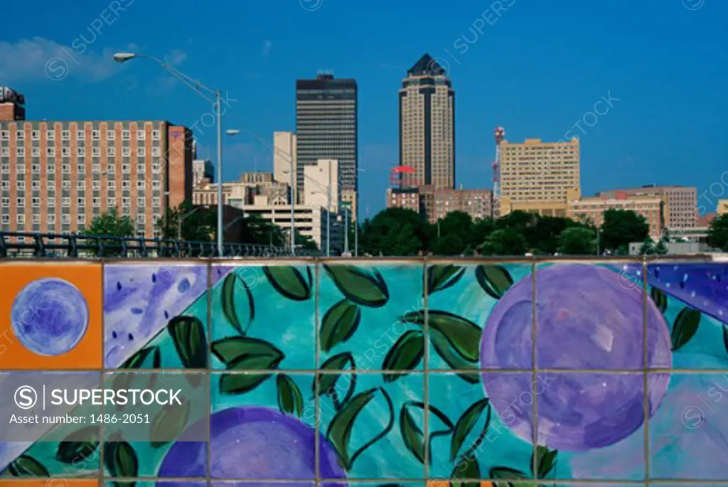 Close-up of a mural, Des Moines, Iowa, USA