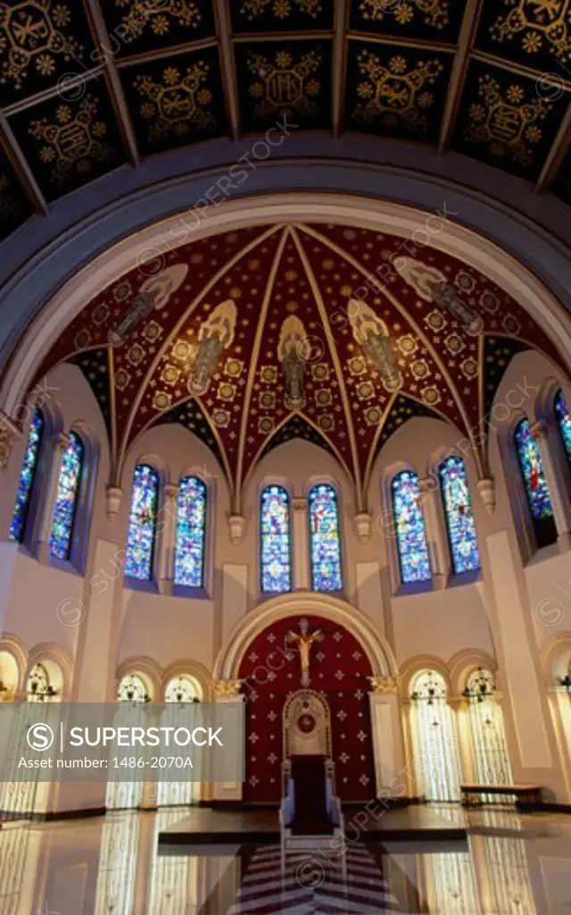 Interior of a cathedral, St. Ambrose Cathedral, Des Moines, Iowa, USA