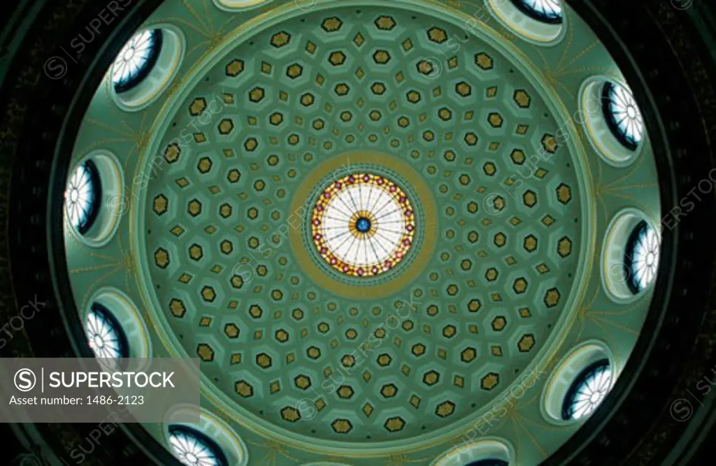 Low angle view of the ceiling of a building, City Hall, Dublin, Ireland