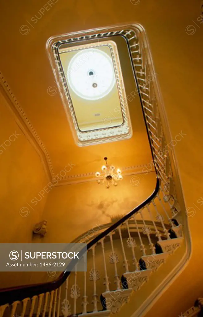 Low angle view of the staircase of a building, City Hall, Dublin, Ireland