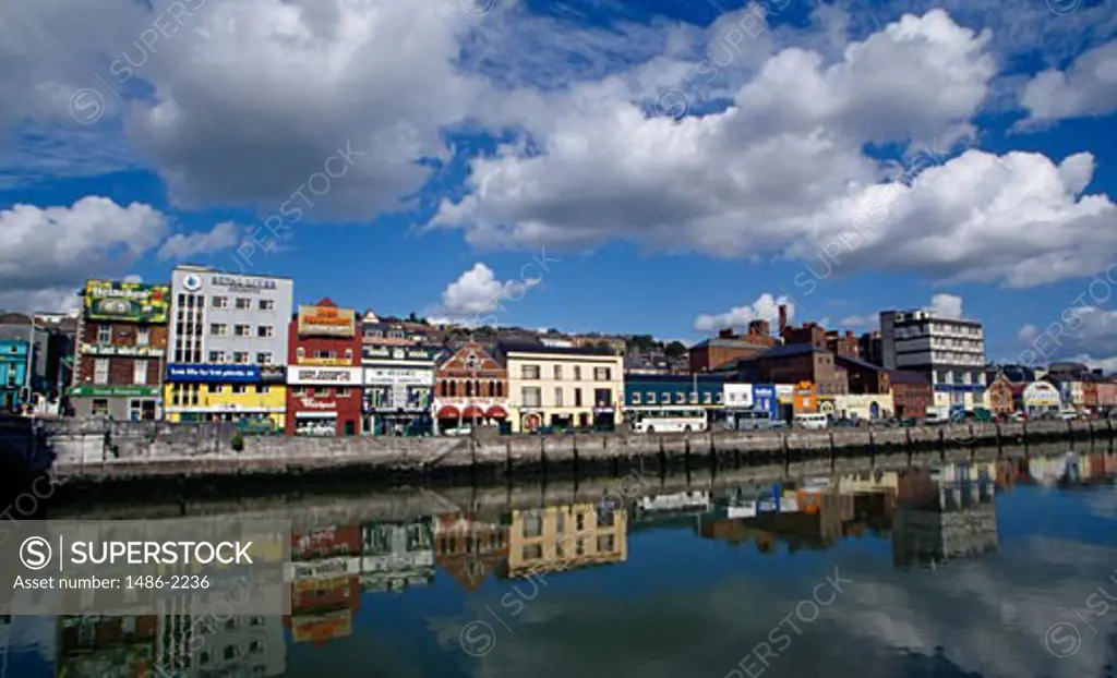 Buildings on the bank of a river, Cork, County Cork, Ireland