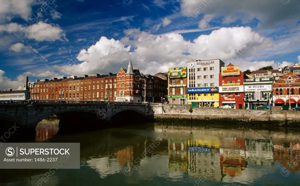 Buildings on the bank of a river, Cork, County Cork, Ireland