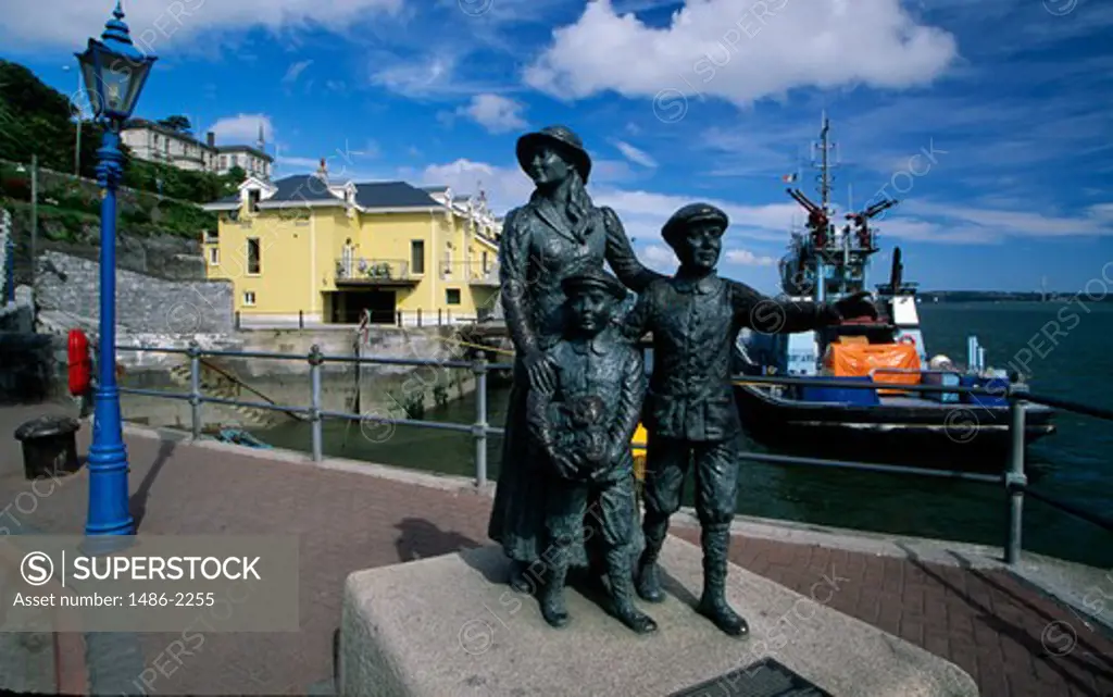 Statues at the harbor, Annie Moore Statue, Cobh, County Cork, Ireland