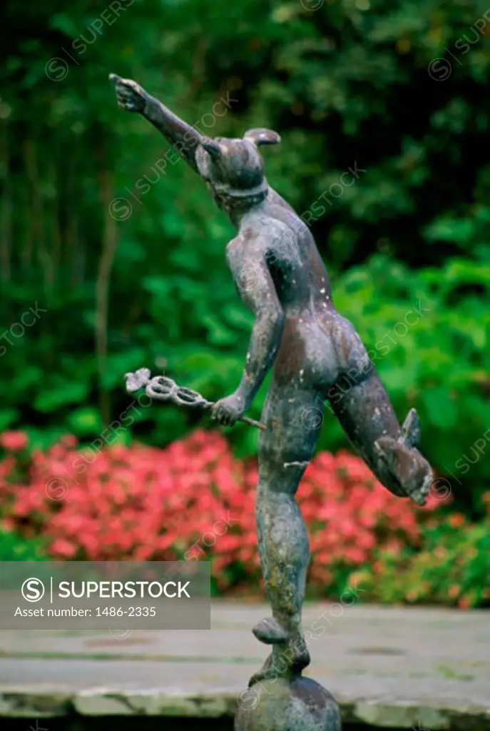 Garden statue on Garinish Island, Glengarriff area, Bantry Bay, County Cork, Ireland.