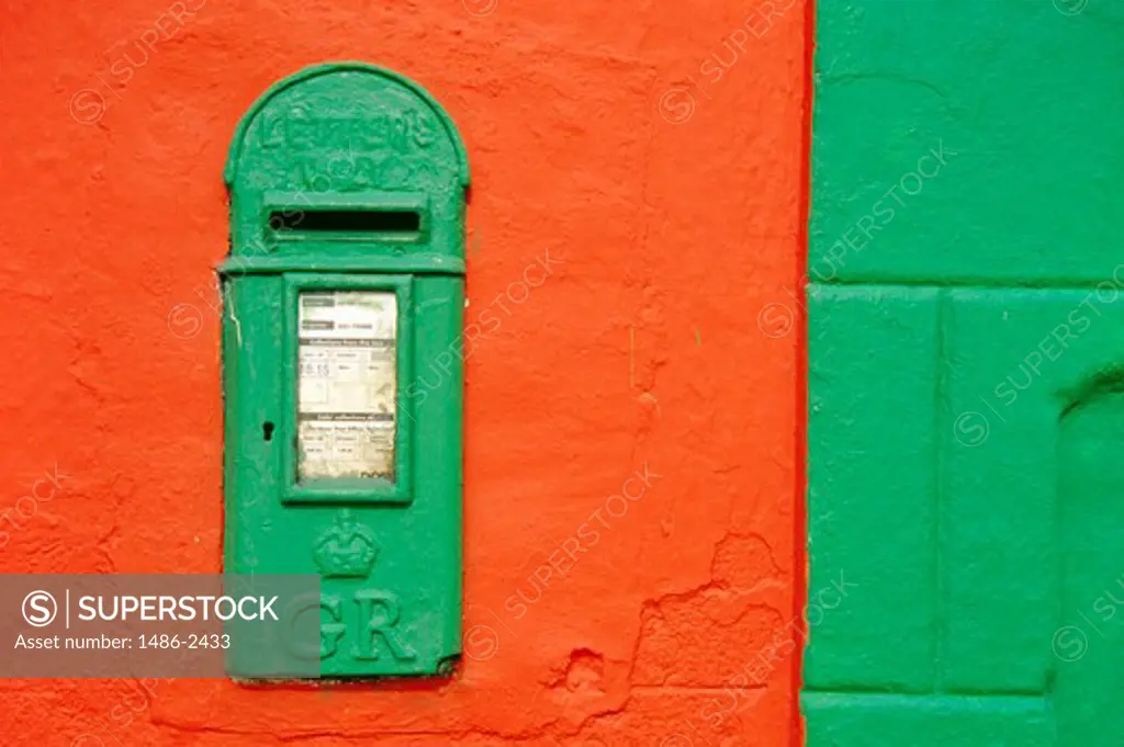Close-up of a mailbox on a wall, Lemybrien, County Waterford, Ireland