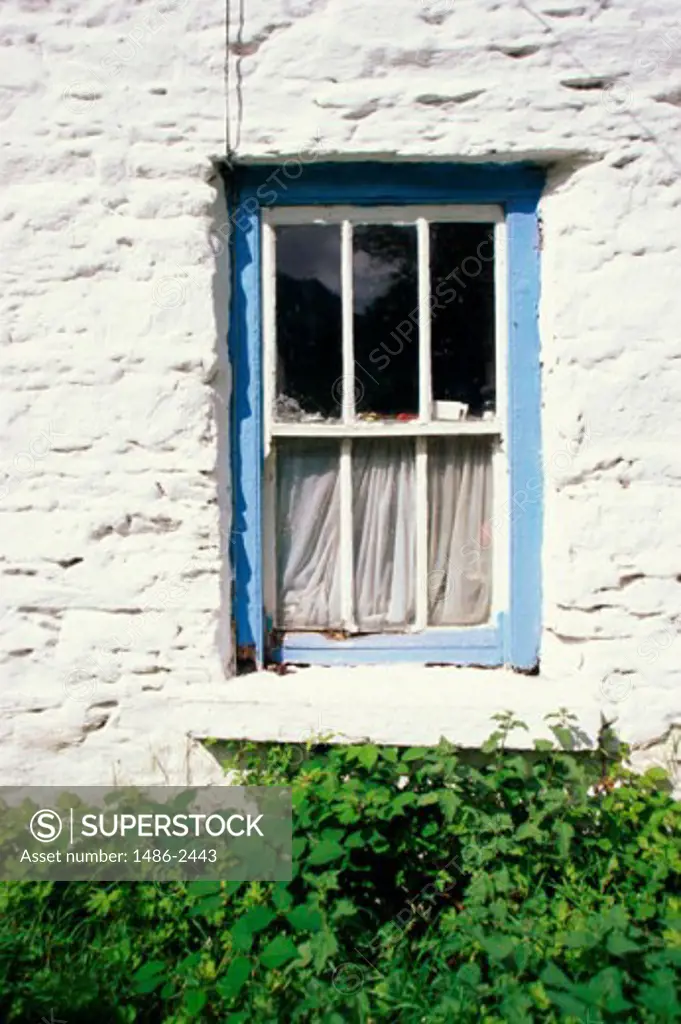 Window on a wall, Kilgarvan, County Kerry, Ireland