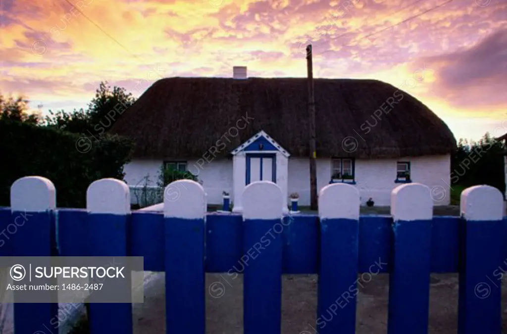 Close-up of the picket fence of a house, Balbriggan, County Fingal, Ireland