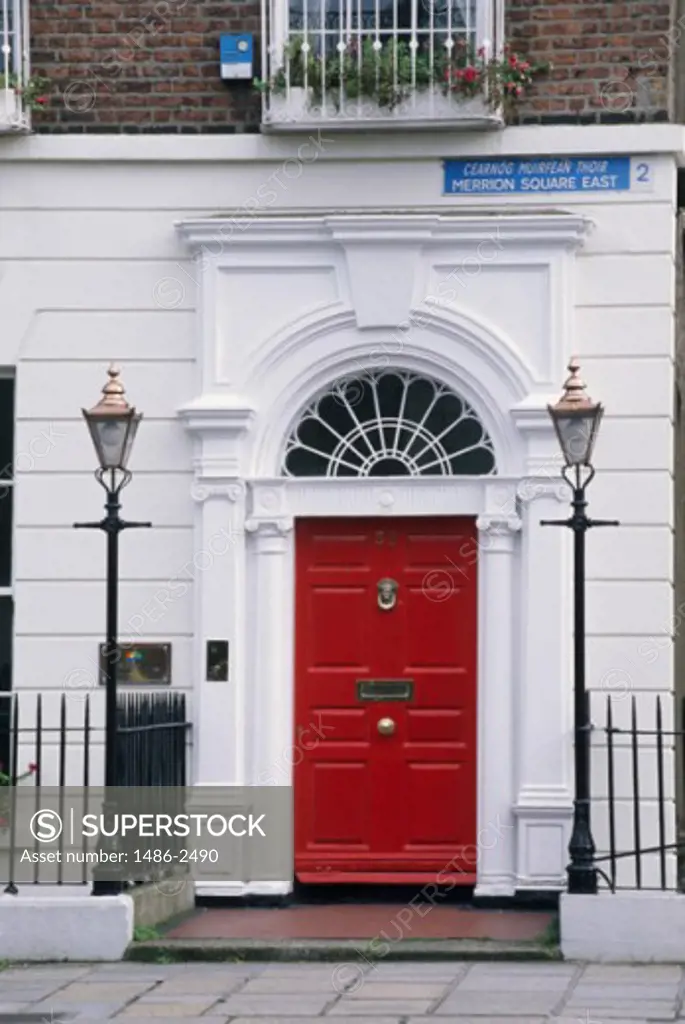 Front door of a building, Merrion Square, Dublin, Ireland