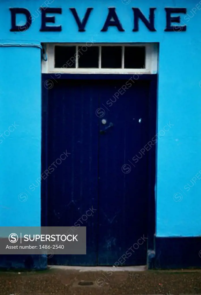 Closed door of a house, Sneem, County Kerry, Ireland
