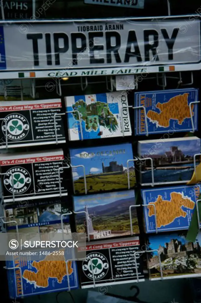 Postcards on a rack, Tipperary, County Tipperary, Ireland
