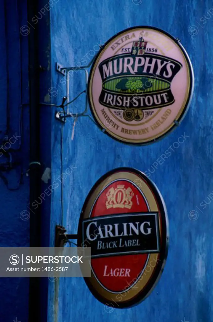 Close-up of two signs, Youghal, County Cork, Ireland