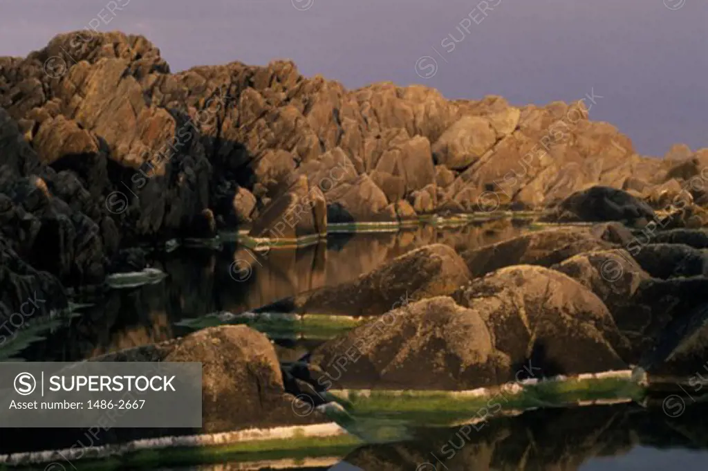 Panoramic view of mountains, Rock Pool, Slyne Head Island, Ireland