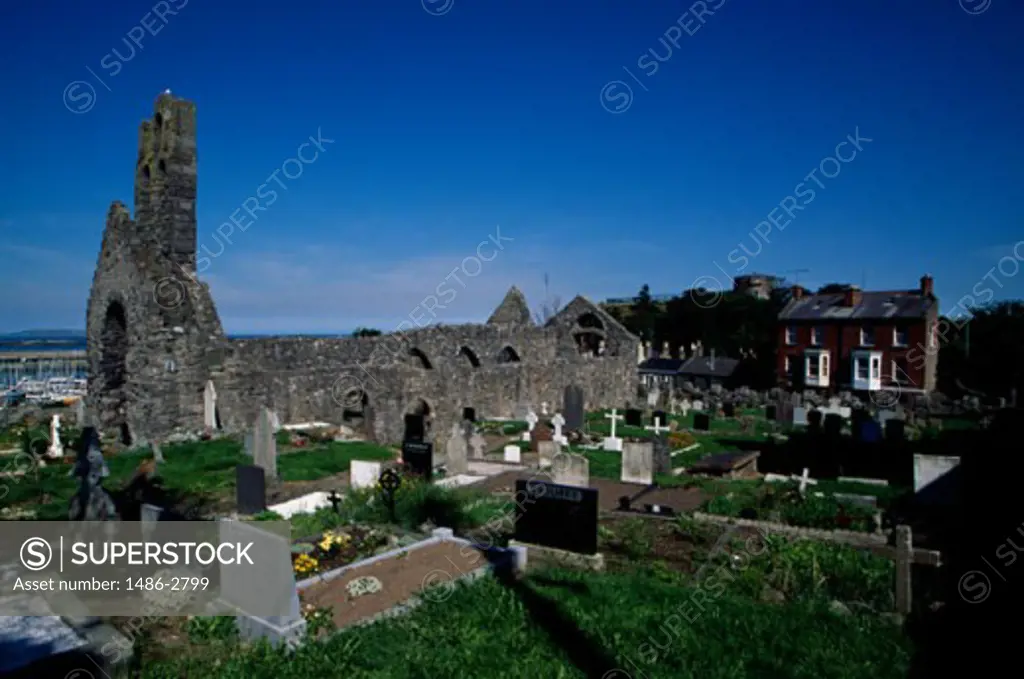 High angle view of a cemetery, Howth, County Dublin, Ireland