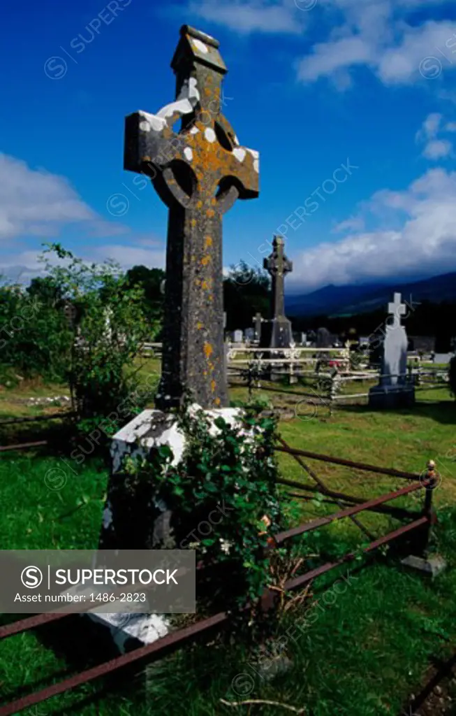 Tombstones in a graveyard, Shanrahan Graveyard, Clogheen, County Tipperary, Ireland