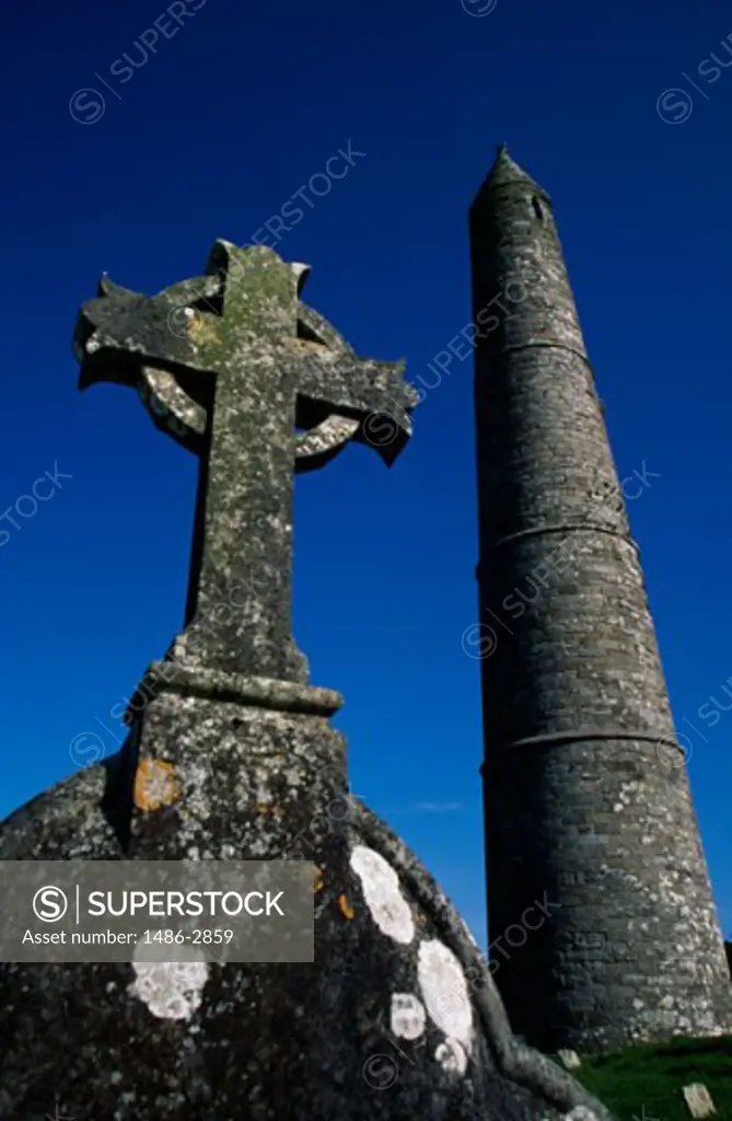Low angle view of a tower, Round Tower, Ardmore, Ireland