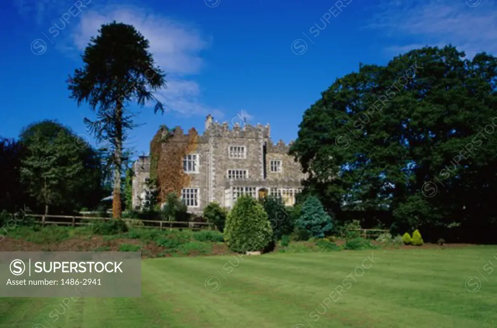 Facade of a castle, Waterford Castle, County Waterford, Ireland