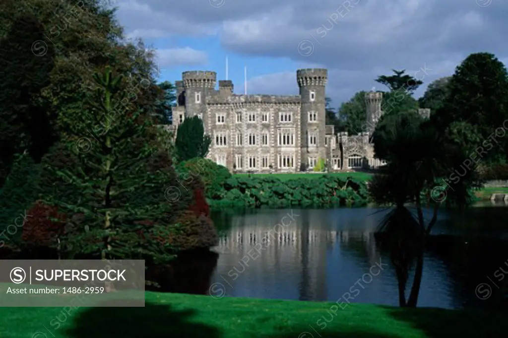 Reflection of a castle in a pond, Johnstown Castle, County Wexford, Ireland