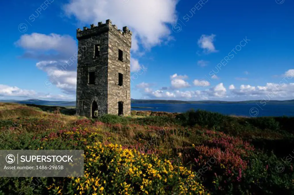 Low angle view of a signal tower, Kilcrohane Castle, Ireland