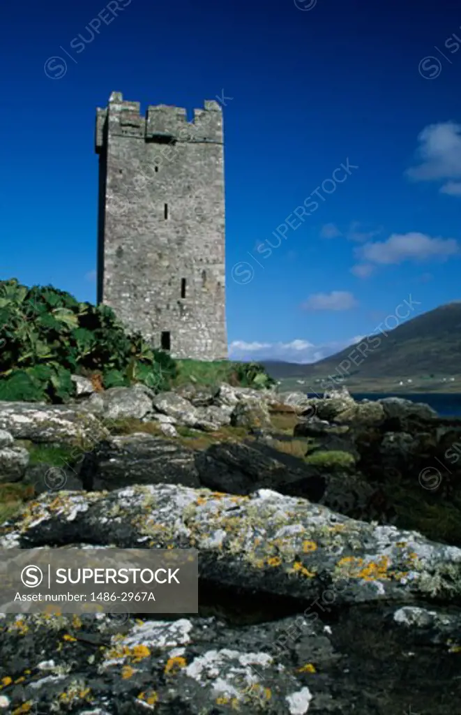 Low angle view of a castle, Kildownet Castle, Achill Island, Ireland