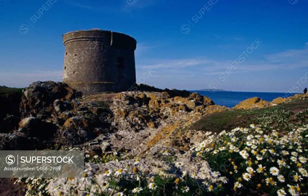 Low angle view of a Martello tower, Ireland's Eye Island, Ireland