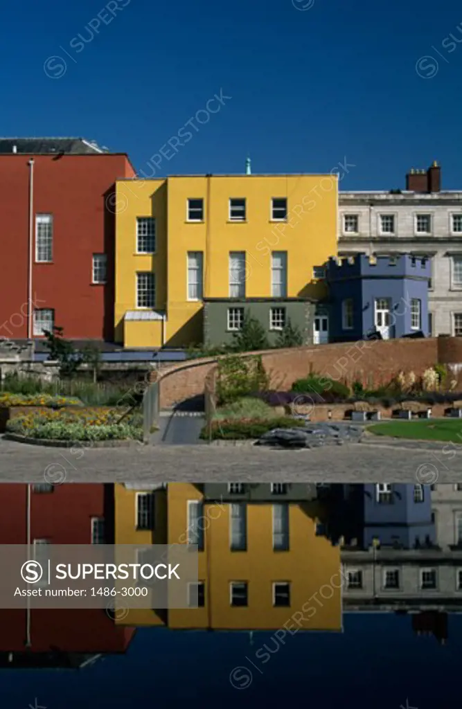 Reflection of buildings in water, Dublin Castle, Dublin, Ireland