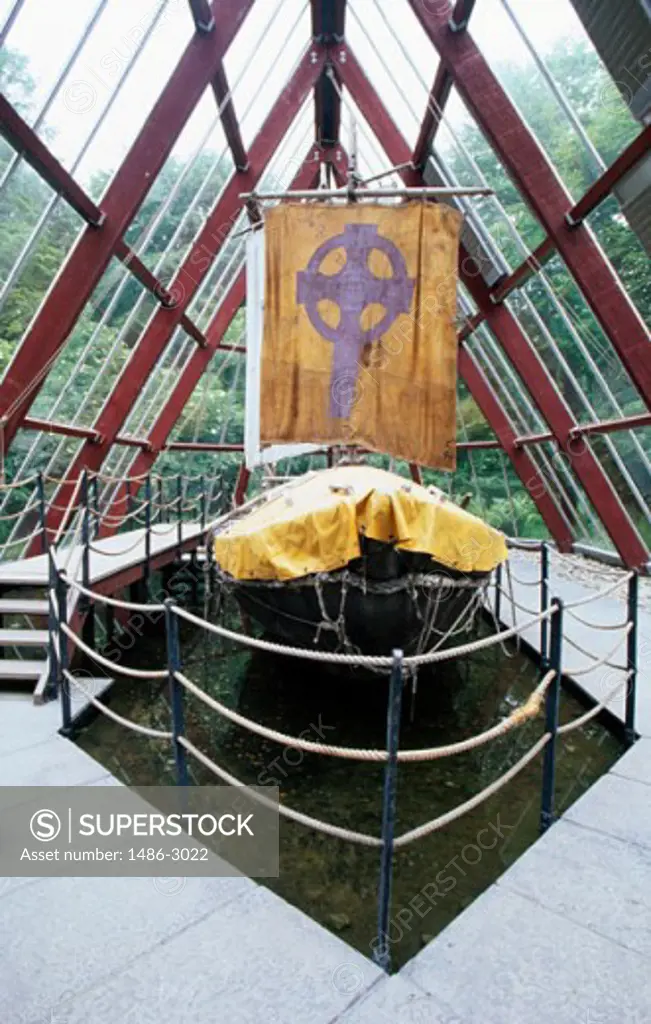Replica of St. Brendan's boat, Craggaunowen Castle, County Clare, Ireland